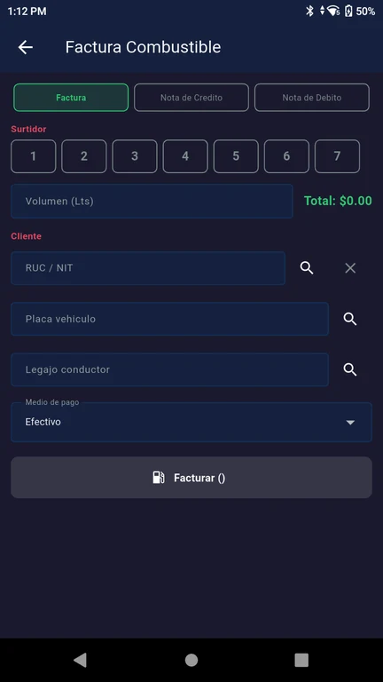 PetroBox POS: fuel invoice