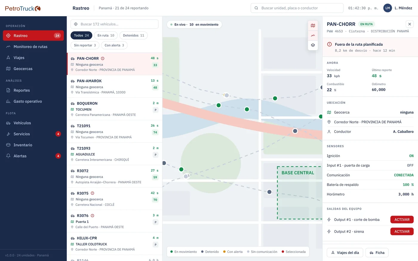 Fleet tracking on the map